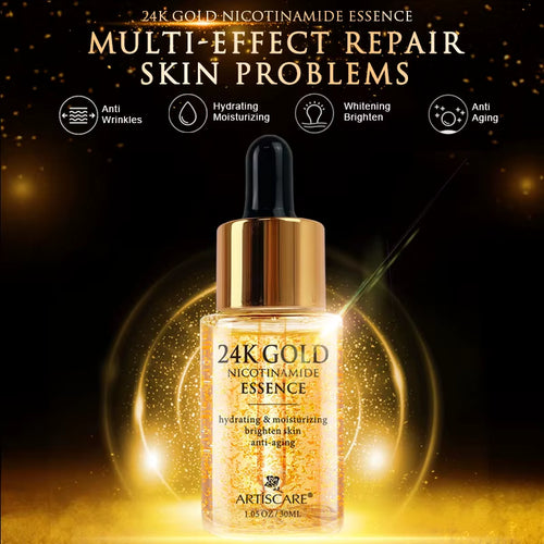 24K Gold Skin Care 3Pcs/Set for Moisturizing Dark Circles Serum Face Essence Nourishing Skin Care Products