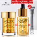 24K Gold Skin Care 3Pcs/Set for Moisturizing Dark Circles Serum Face Essence Nourishing Skin Care Products